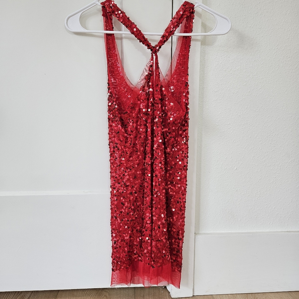 Red Sequins Tank - Medium - Picture 2 of 5
